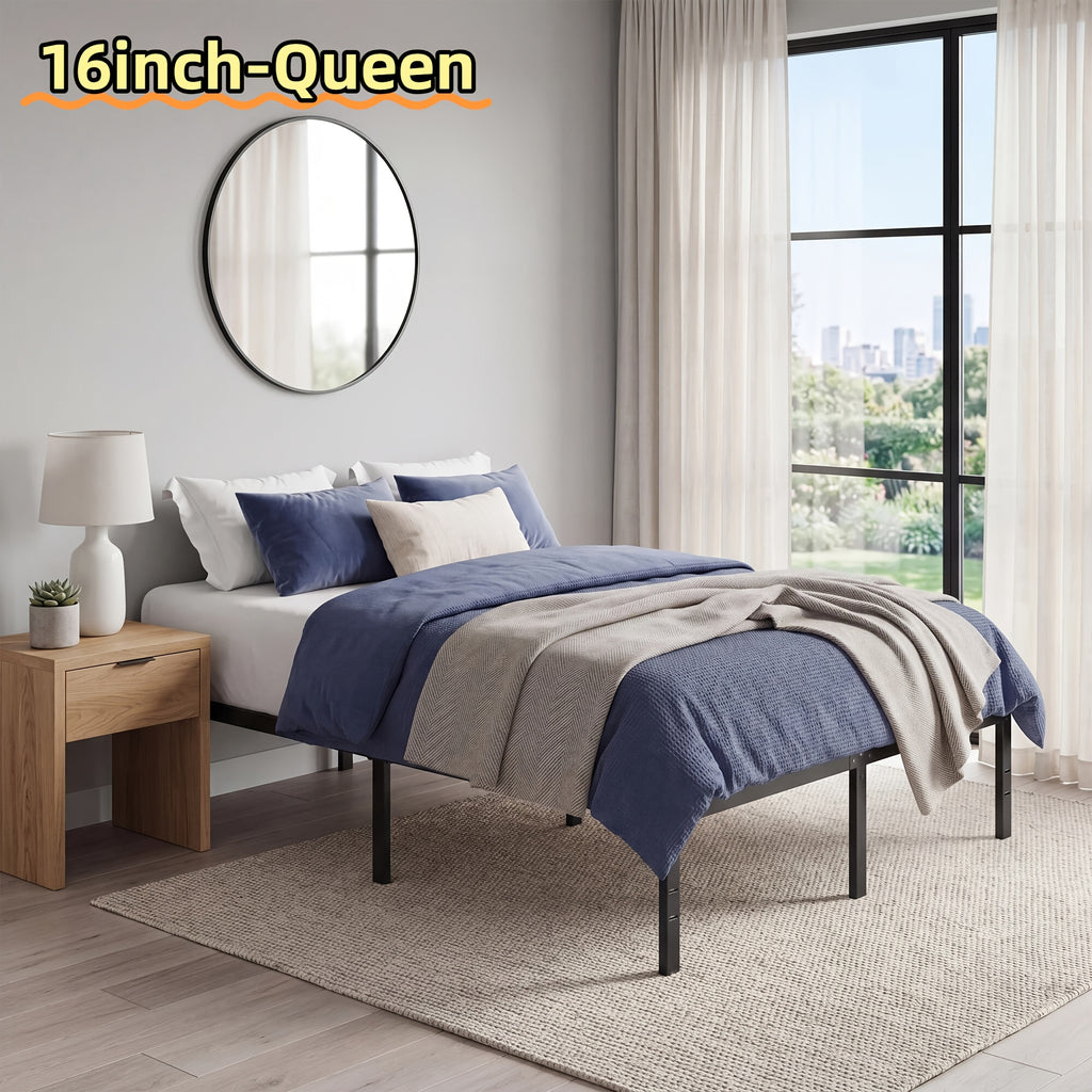 Heavy Duty Metal Platform Bed Frame with Under-Bed Storage, No Box Spring Needed, 14/16/18 Inch Height, Twin/Full/Queen/King Size - product image 2