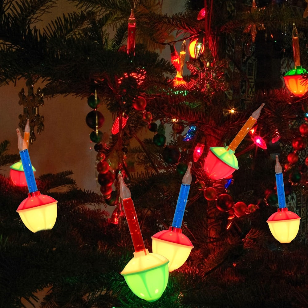 Christmas Bubble Lights 9 Pack Retro Multi Color | 8.8 Inch 5W E12 Base with 10 Bubble Bulbs 1 Spare | Vintage Holiday Christmas Tree Decoration Lights Green - product image 6