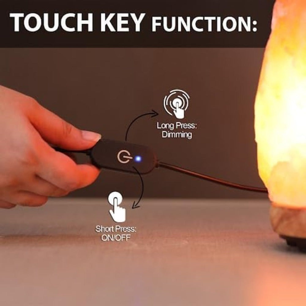 Himalayan Salt Lamp Set of 2 – 4-7 lbs Natural Pink Crystal Salt Lamps with Neem Wood Base & USB Dimmer Switch, Warm Soothing Glow for Bedroom Relaxation Yoga Meditation Home Decor - product image 5