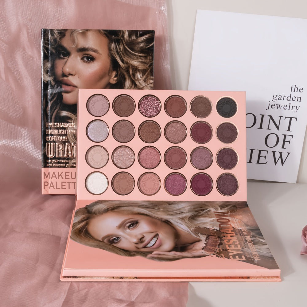 Eyeshadow Palette Book Style SHCOETY 4-in-11 Makeup Kit | 24-Color Eyeshadow + 6-Color Highlighter + 6-Color Blush + 7-Color Contour | Folding Magazine Design | All Skin Tones - product image 11