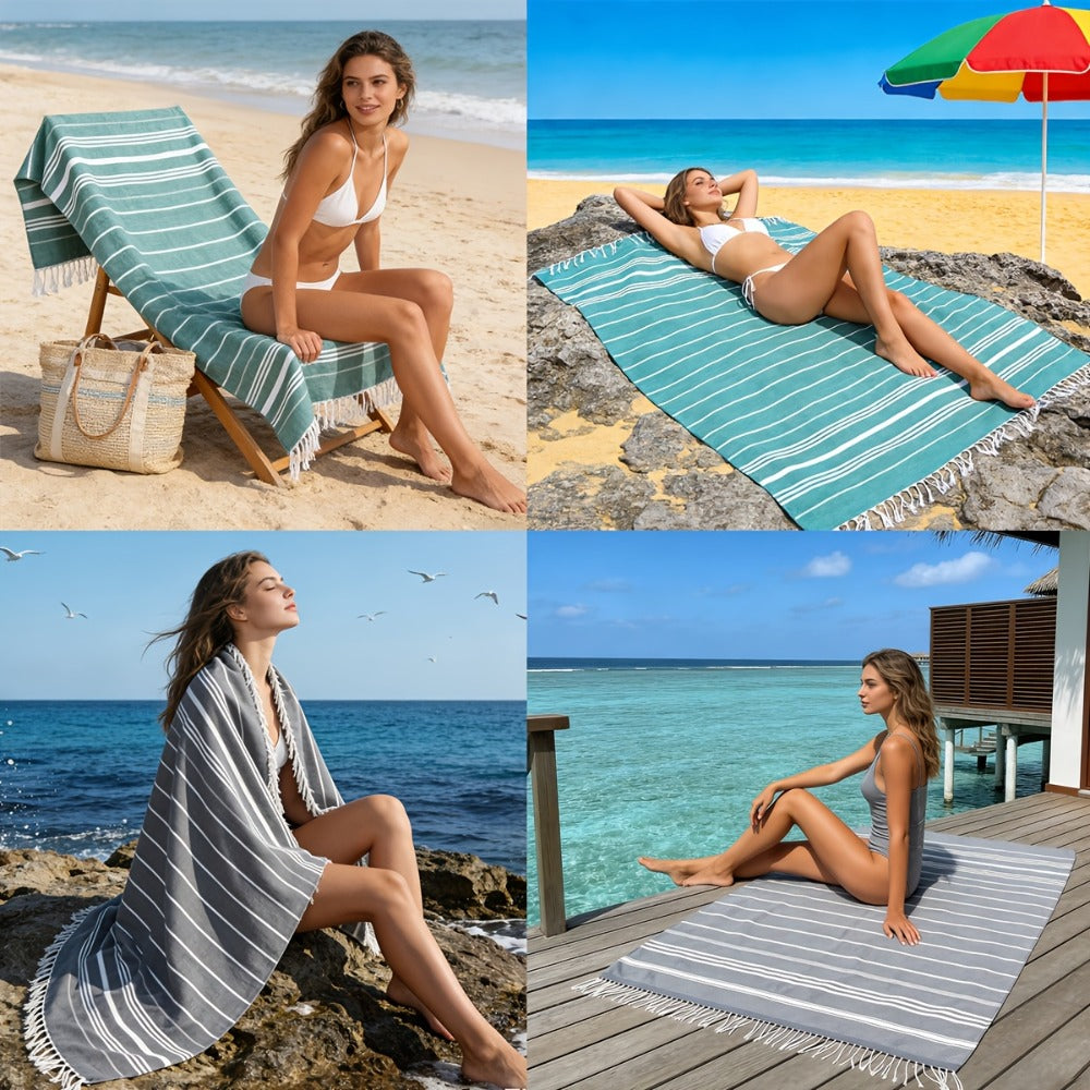 Turkish Beach Towels 2 Pack Sand Free Quick Dry Oversized Extra Large Lightweight Sandproof Compact Pool Swim Travel Camping Vacation Gift for Men Women Yellow Orange Blue Pink Pur - product image 14