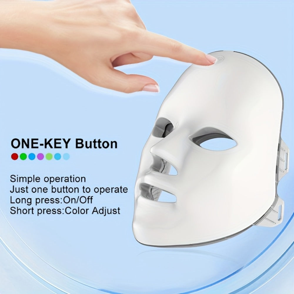 Portable 7-Color LED Facial Mask Device – USB Rechargeable Home Beauty Skincare Tool for Face Care, Anti-Aging & Acne, Perfect Gift for Girlfriend & Valentine's Day - product image 5