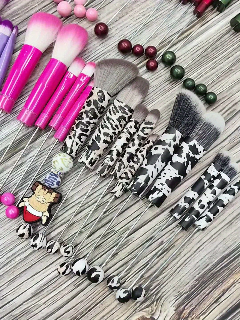 Beadable Makeup Brush Set 15PCS DIY Customizable Metal Handle - Powder Blusher Eye Shadow Slant Brushes for Women Girls - Unique Creative Beauty Gift Birthday Wedding Christmas Par - product image 17