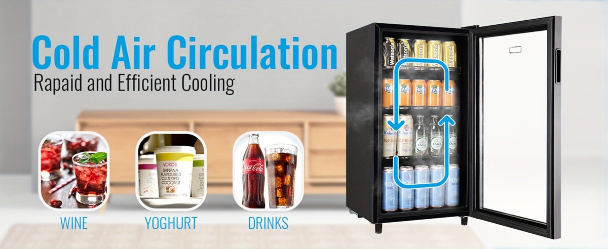 Beverage Refrigerator with Glass Door – Mini Fridge 2.0/3.5/4.0 Cu Ft, LED Lights, Adjustable Shelves, R600a Cooling for Beer, Wine & Drinks, Home, Office & Bar - product image 17