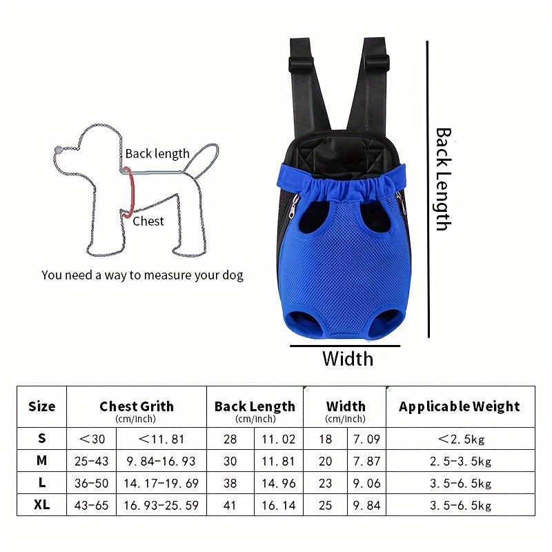 Breathable Mesh Front Chest Bag for Small Pets, Adjustable Portable Dual Carrier for Outdoor Travel Hiking, 5 Colors S/M/L/XL Sizes – Double Pet Carrier Backpack for Two Cats & Dogs