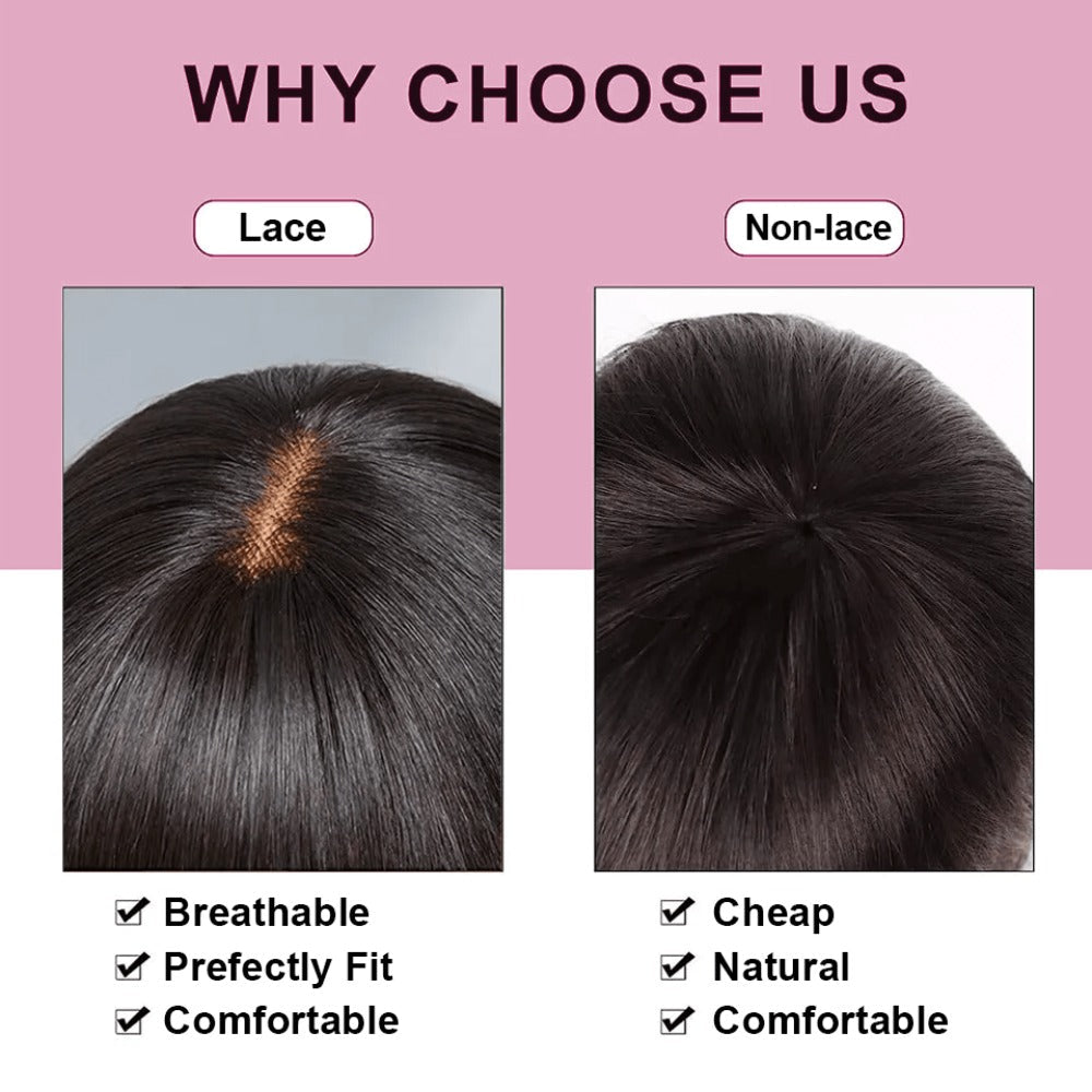 Straight Bob Wig with Bangs Human Hair 3x1 Lace Part Pre-Plucked Glueless Brazilian Short Bob 150 Density 1B/30 Highlight Natural Black 10-12 Inch Women - product image 8