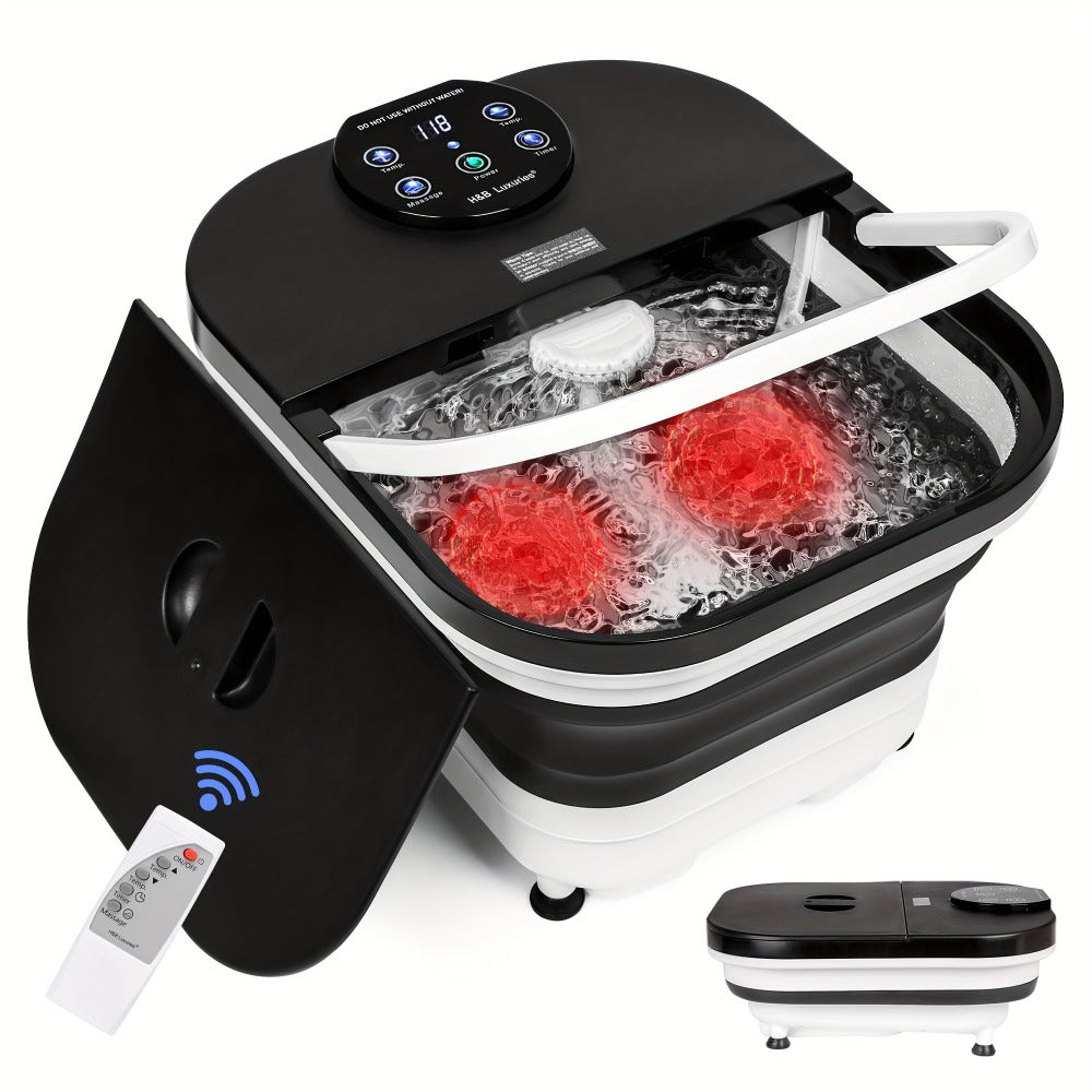 Foldable Foot Spa Bath with 20 Massage Rollers – Touchscreen Temperature Display, Remote Control & Shower Sprayer | Space-Saving Electric Foot Soak Tub for Home Relaxation, Heartfe - product image 13