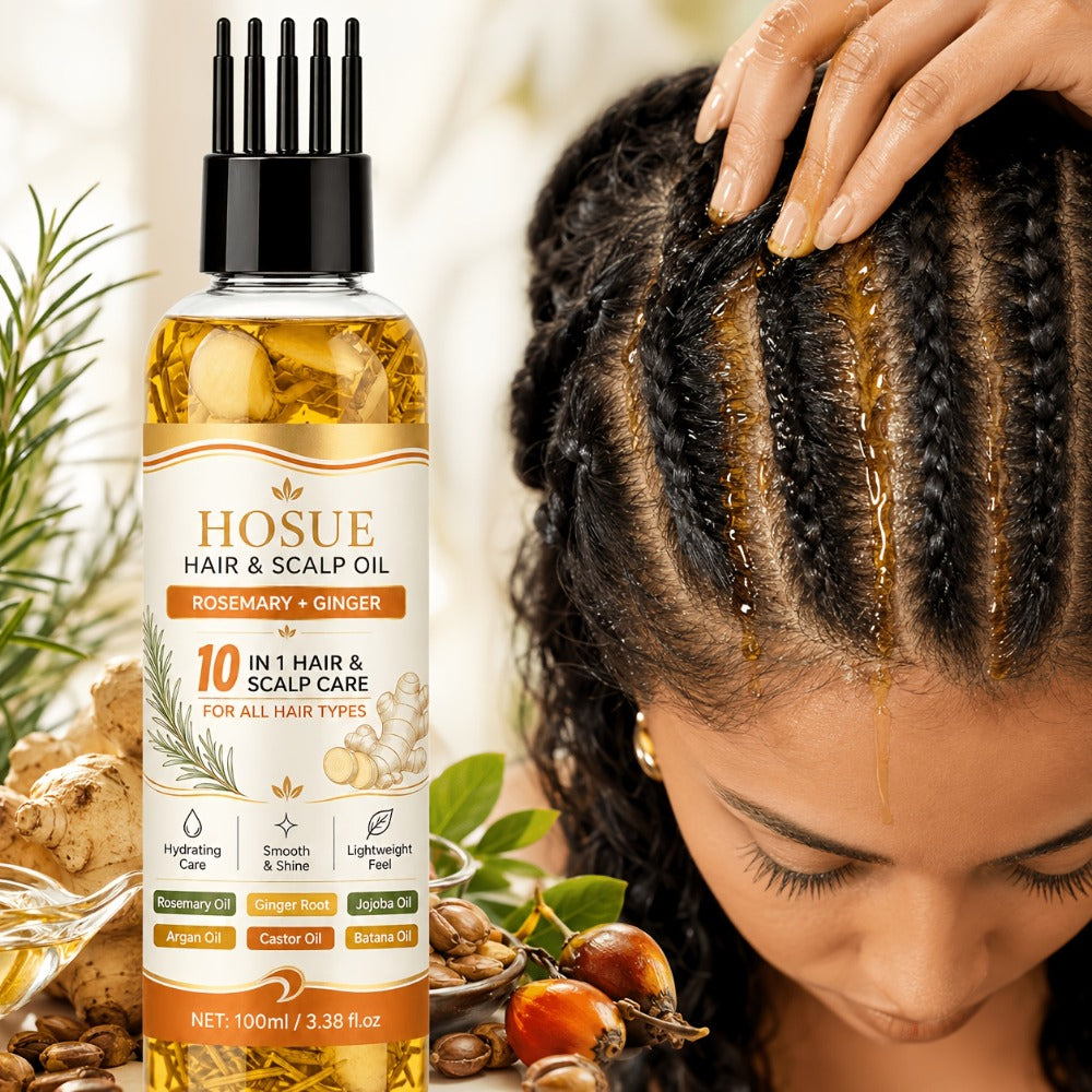 Hair Growth Oil 10-in-1 Botanical Herbal Blend Batana Rosemary Fenugreek Castor Red Onion Ginseng Turmeric Pumpkin Seed Nourishes Strengthens Shines All Hair Types 3.38oz - product image 3