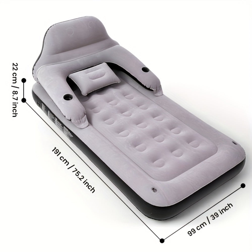 Inflatable Air Mattress with Backrest Pillow & Built-in Pump, Self-Inflating Portable Camping Bed for Outdoor Hiking Travel, Double Size Guest Bed for Home Floor Sleeping - product image 6