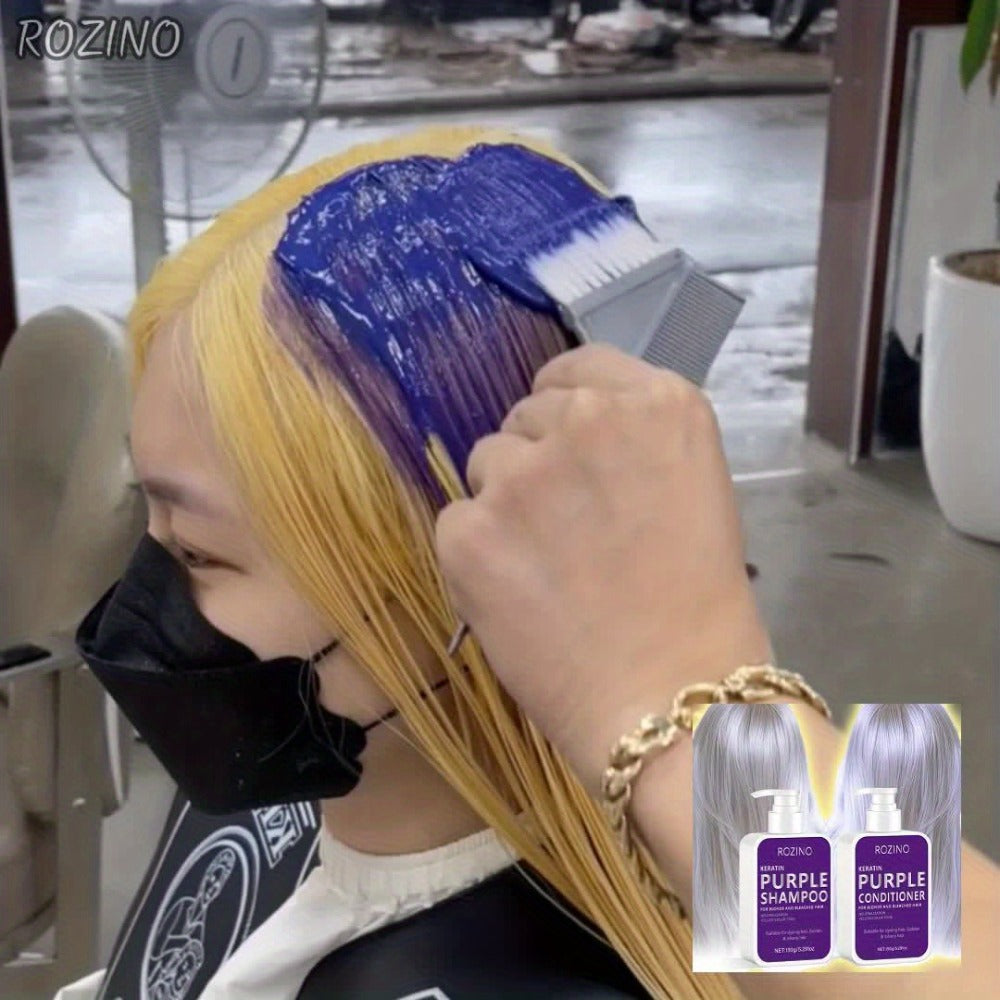 Purple Shampoo and Conditioner Set 2PCS for Blonde Silver Platinum Hair - Toning Brass & Yellow Neutralizer, Strengthens Roots, Improves Shine & Flexibility, Color-Treated Hair Car - product image 12