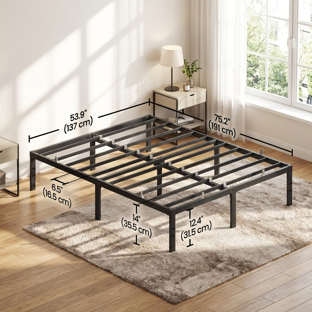 Heavy Duty Metal Platform Bed Frame with Under-Bed Storage, No Box Spring Needed, 14/16/18 Inch Height, Twin/Full/Queen/King Size - product image 4
