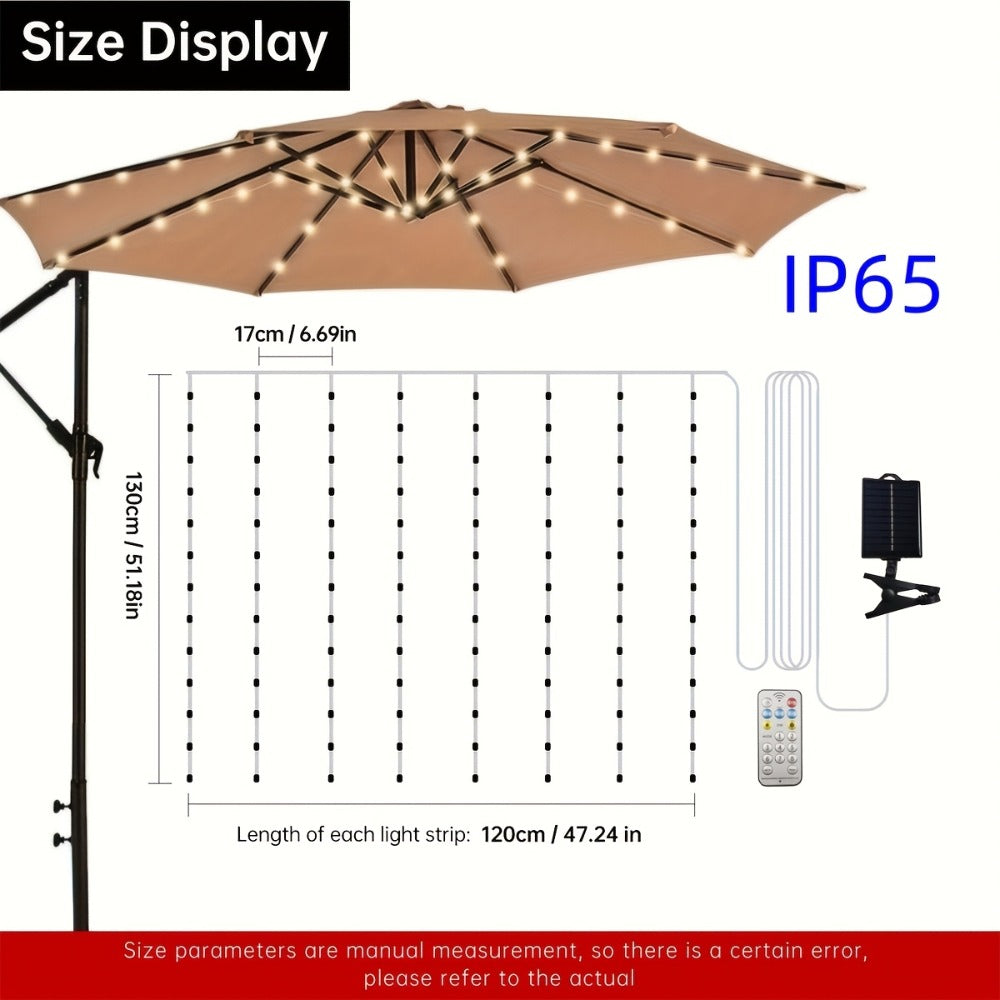 Solar Patio Umbrella Light 104 LED – 8 Modes Remote Control Outdoor Market Umbrella Lamp | Solar Powered Warm White Light for Backyard, Deck, Poolside, Beach, Garden & Camping | Ba - product image 4
