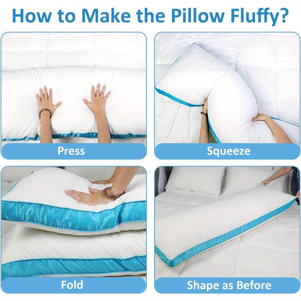 Body Pillow for Adults Full Body Pillow Firm Long Sleeping Pillow for Back Stomach Side Sleeper Bed Pillow Support Pregnancy Pillow Grey Pink - product image 2