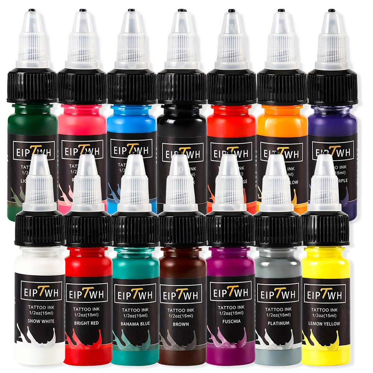 Tattoo Ink Set 14 Colors — EIPTWH 15ml Vivid Pigment Kit, Long-Lasting Skin-Safe Formula, Complete Professional & Beginner Color Palette for Body Art - product image 15