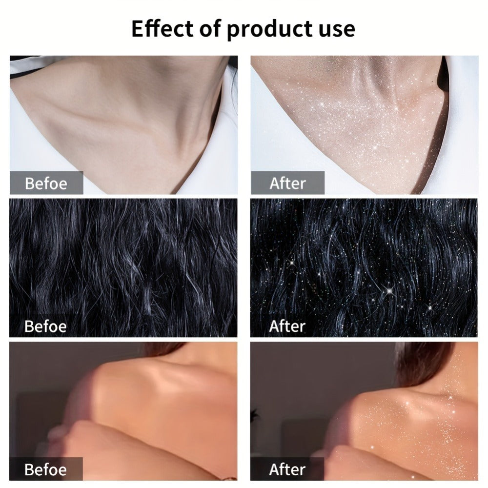 Body Shimmer Spray for Women – Star-Shaped Glitter Sparkle Mist 100ml Hydrating Formula for Body Hair & Clothes, Daily Wear Festival Rave Photoshoot Glow - product image 6