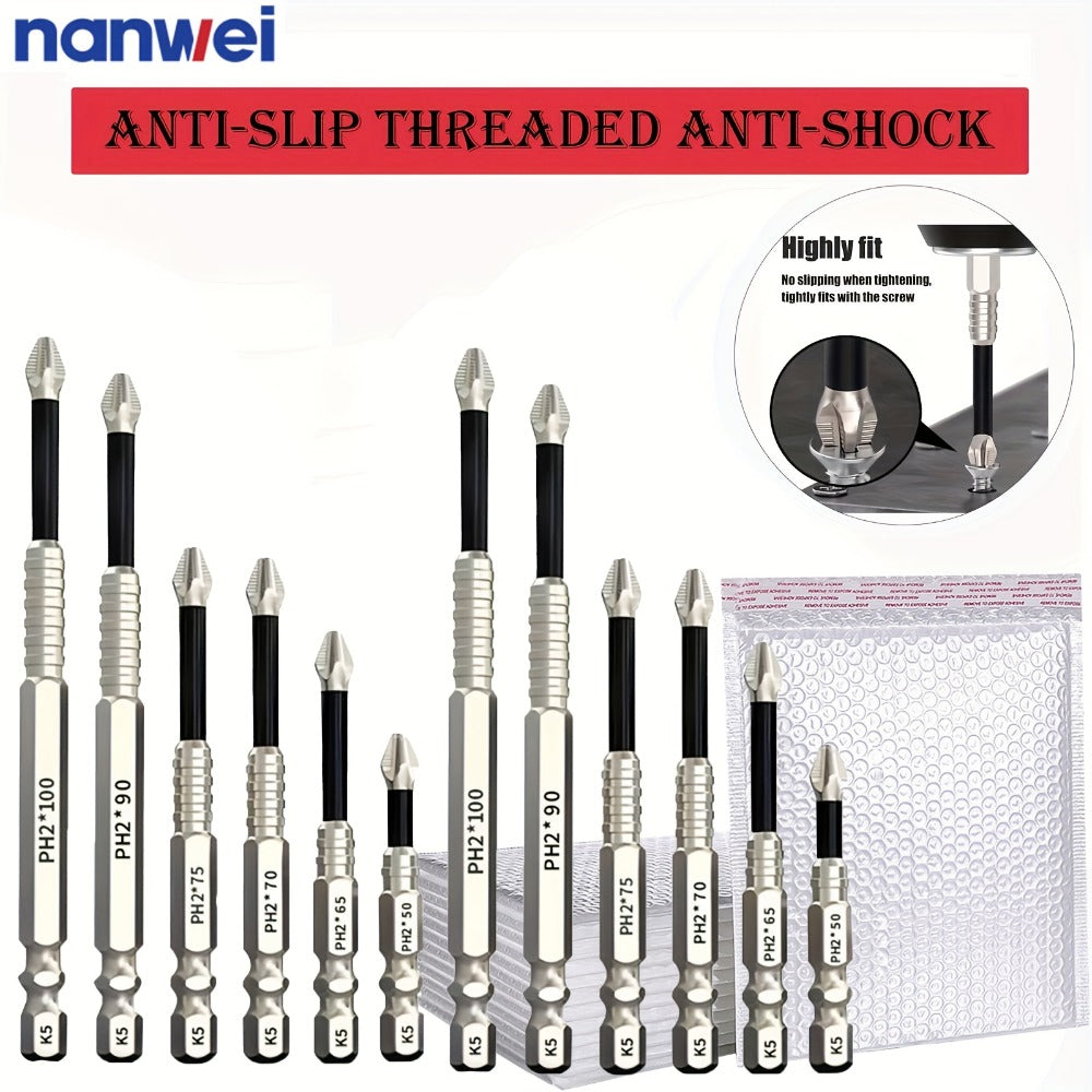 Magnetic Screwdriver Drill Bit Set Anti-Slip - K5 High Magnetic Power Bits in 50mm 65mm 70mm 75mm 90mm 150mm, Electric Screwdriver Bit Kit for Power Drills, DIY Home Repair & Profe - product image 2