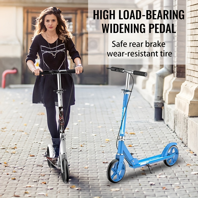 Front Suspension, Front Brake, Iron Frame, Space-saving Urban Commuter – Folding Kick Scooter for Adults & Teens 14+