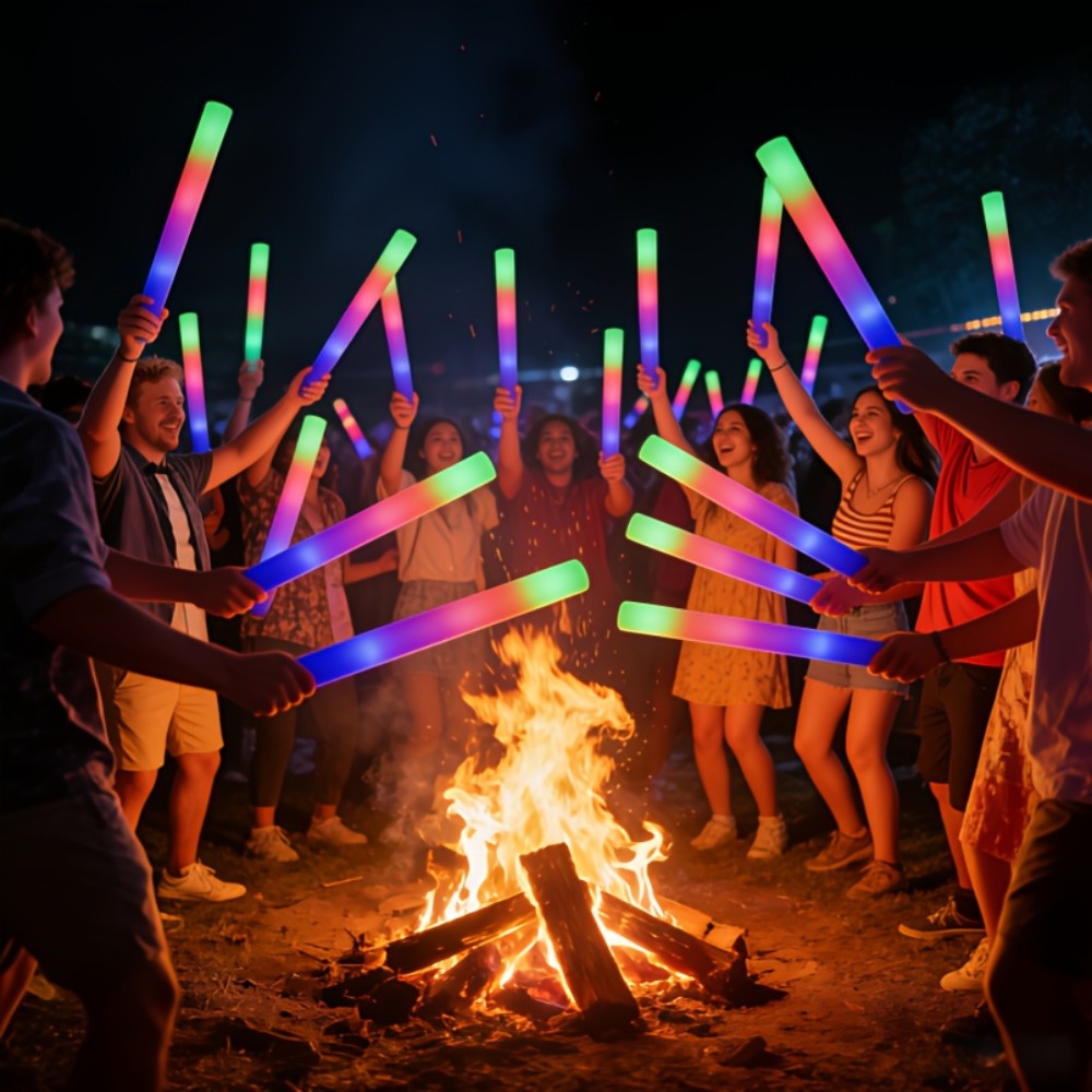 LED Light Up Foam Glow Wands 27/30 Pack | Multi-Color Flashing Glow Sticks for Party Supplies Weddings Birthdays Christmas Graduation Camping Outdoor Celebrations