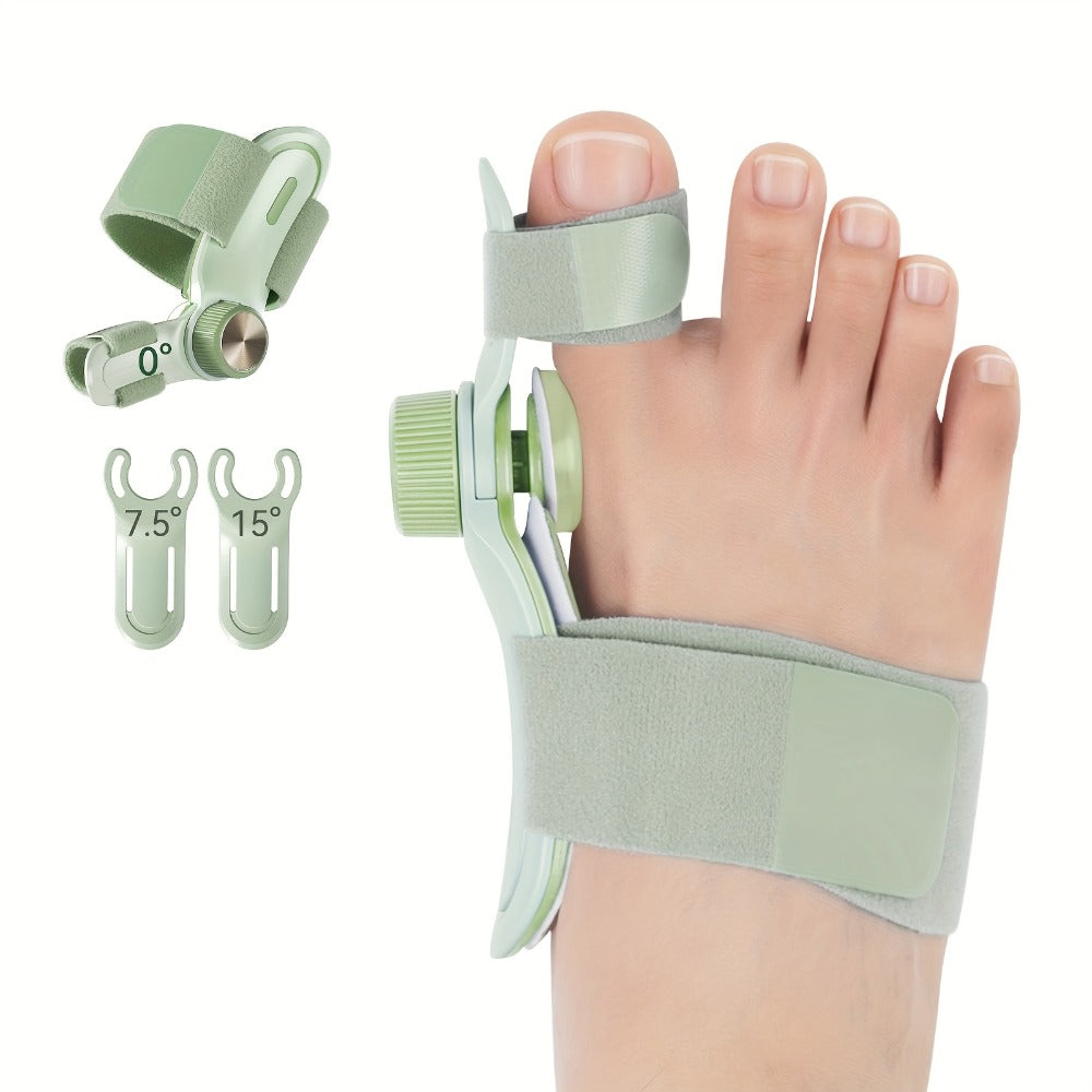 Bunion Corrector Splint with Double Correction – Stepless Adjustable Knob, 3-Angle Fixing Plate, Fits Left & Right Foot for Men & Women - product image