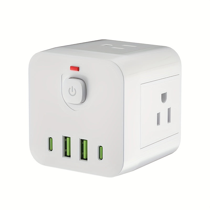 Wall Outlet Extender 8-in-1 with 4 AC Outlets 2 USB-A 2 USB-C Ports Power-Off Switch Overload Protection 4-Sided Design for Living Room Kitchen Bathroom Bedroom Office White - product image 10