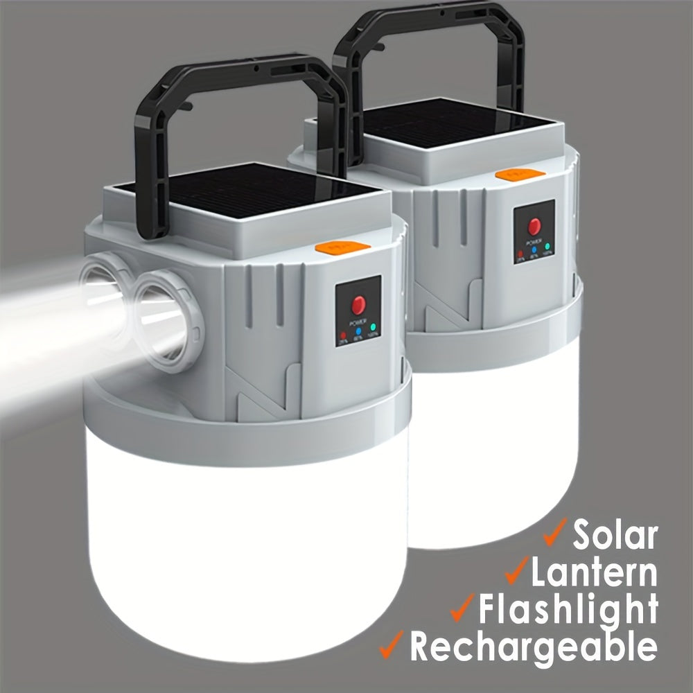 2400mAh LED Tent Light, 3 Modes, Portable Solar Panel Charging, Lightweight Emergency Lantern for Power Outage, Hurricane & Outdoor Survival | Solar Camping Lantern Rechargeable