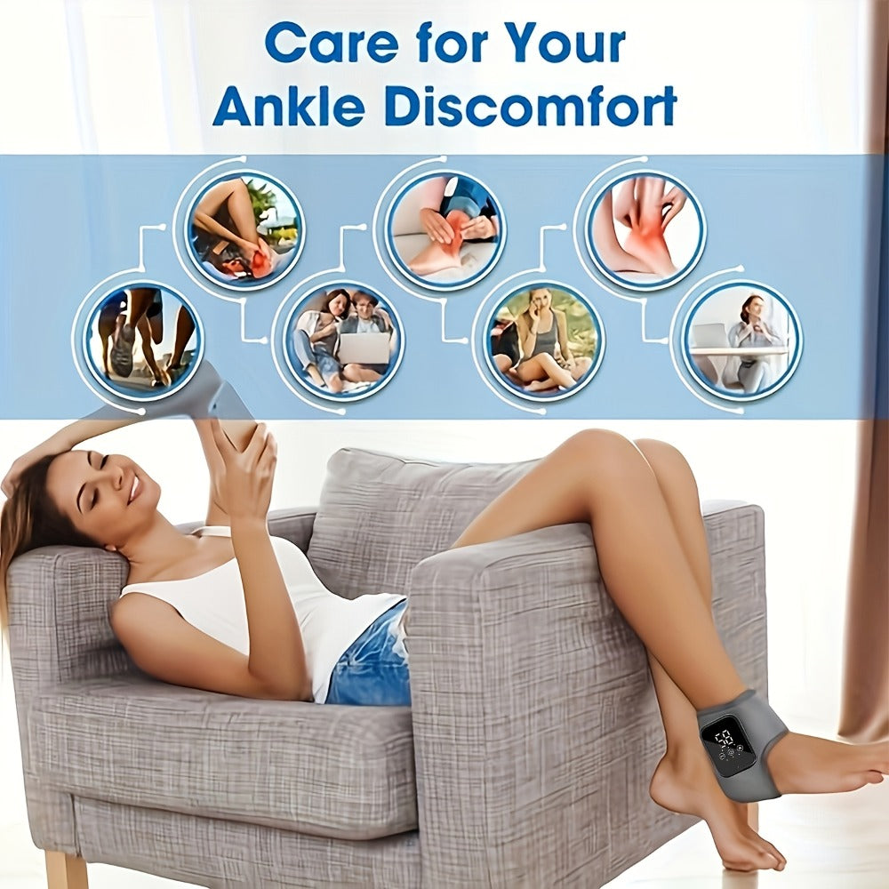 Foot Massager Electric Heated Ankle Wrap | 3 Heat Levels 3 Vibration Modes Touch Screen Timer | Relieves Ankle Pain Plantar Fasciitis Arthritis Muscle Fatigue | Fits Left & Right F - product image 9