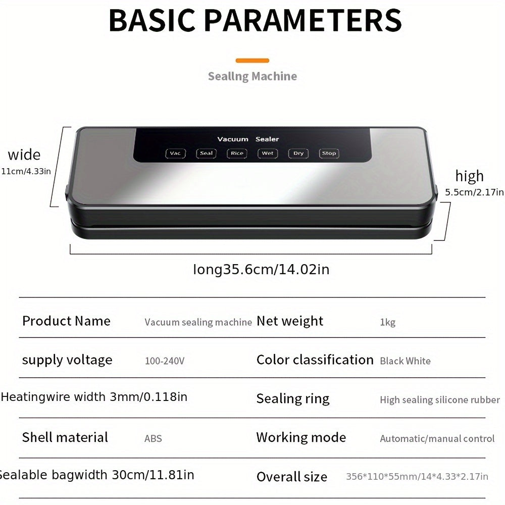 Vacuum Sealer Machine 65KPA with 40 Bags – Wet & Dry Mode – 6-in-1 Food Preservation Sealing System for Home & Kitchen - product image 2