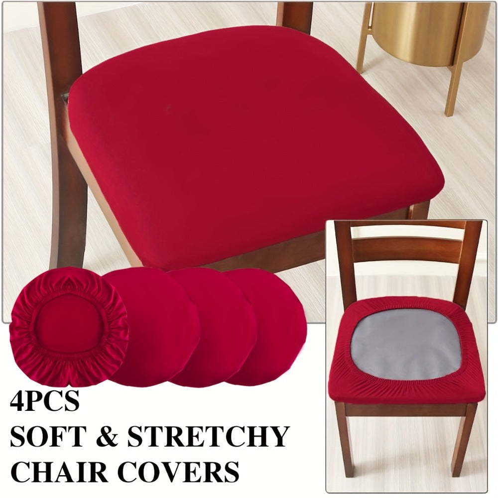 Dining Chair Covers Set of 4 Stretch Elastic Seat Slipcovers Soft Brushed Polyester Solid Color Chair Protector for Home Office Kitchen - product image 7