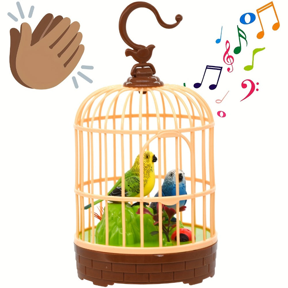 Chirping & Wing-Fluttering Parrot, Interactive Sound-Responsive Animal Toy, Battery Powered, Birthday Christmas Gift for Kids Boys Girls – Mini Voice-Activated - product image