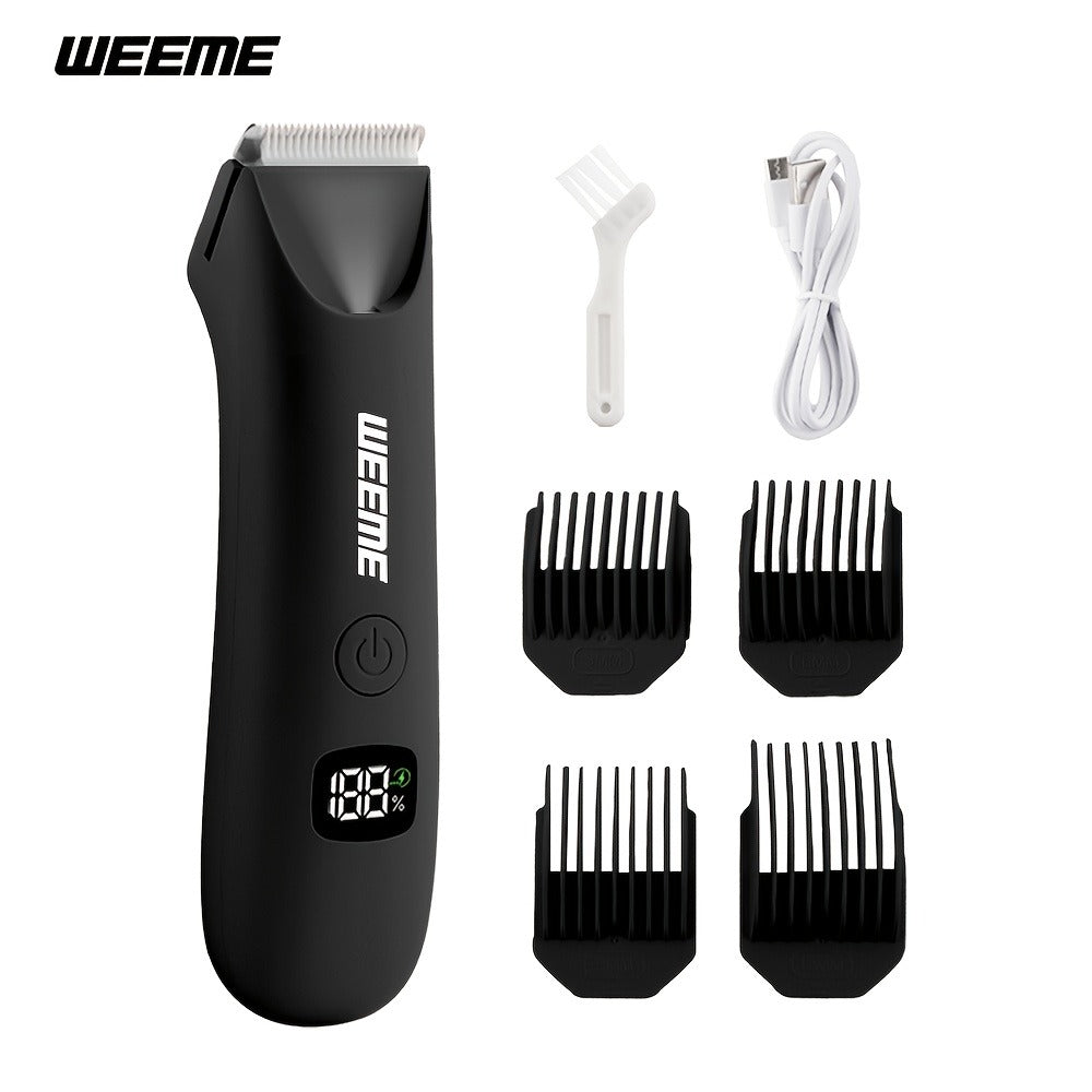 Men's Body Hair Trimmer USB Rechargeable - Chest, Leg & Armpit Hair Trimmer with LCD Display & LED Light, Cordless Electric Body Groomer for Men, Gift for Dad, Husband, Son, Birthd - product image 3