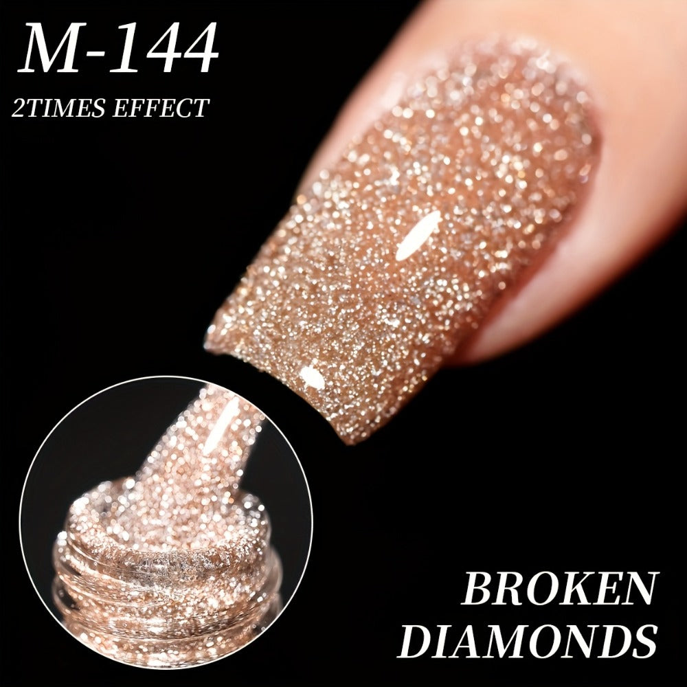 Glitter Gel Nail Polish Set 5 Colors Pastel Sparkling Diamond Shimmer – Soak-Off LED UV Semi-Permanent Gel Varnish Photo Frame Bottle Spring Summer Nail Art Kit for Women Home Salo - product image 7