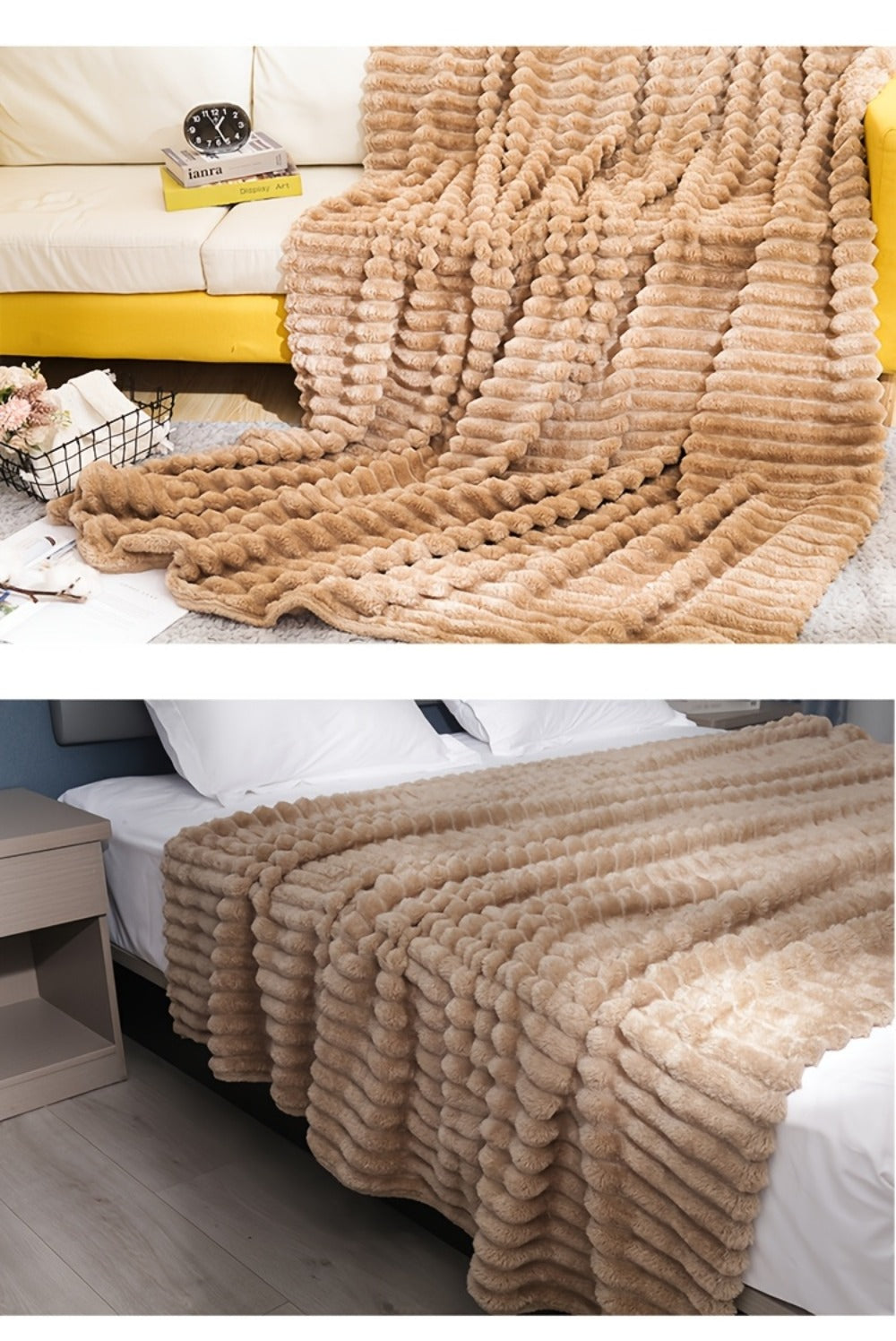 500gsm Heavy Plush Blanket – Ultra Thick Soft Warm Fluffy Blanket for Bed, Sofa & Travel, Baby to Double Size, 5 Colors - product image 45
