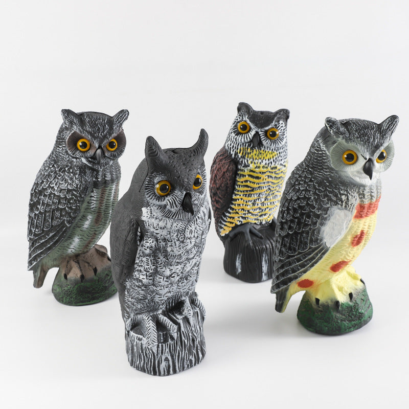 Plastic Owl Decoy Bird Repellent Realistic Fake Owl Scarecrow Outdoor Garden Pest Control Statue 11 Inch for Farm Garden Poultry Coop Yard Hunting Lure - product image