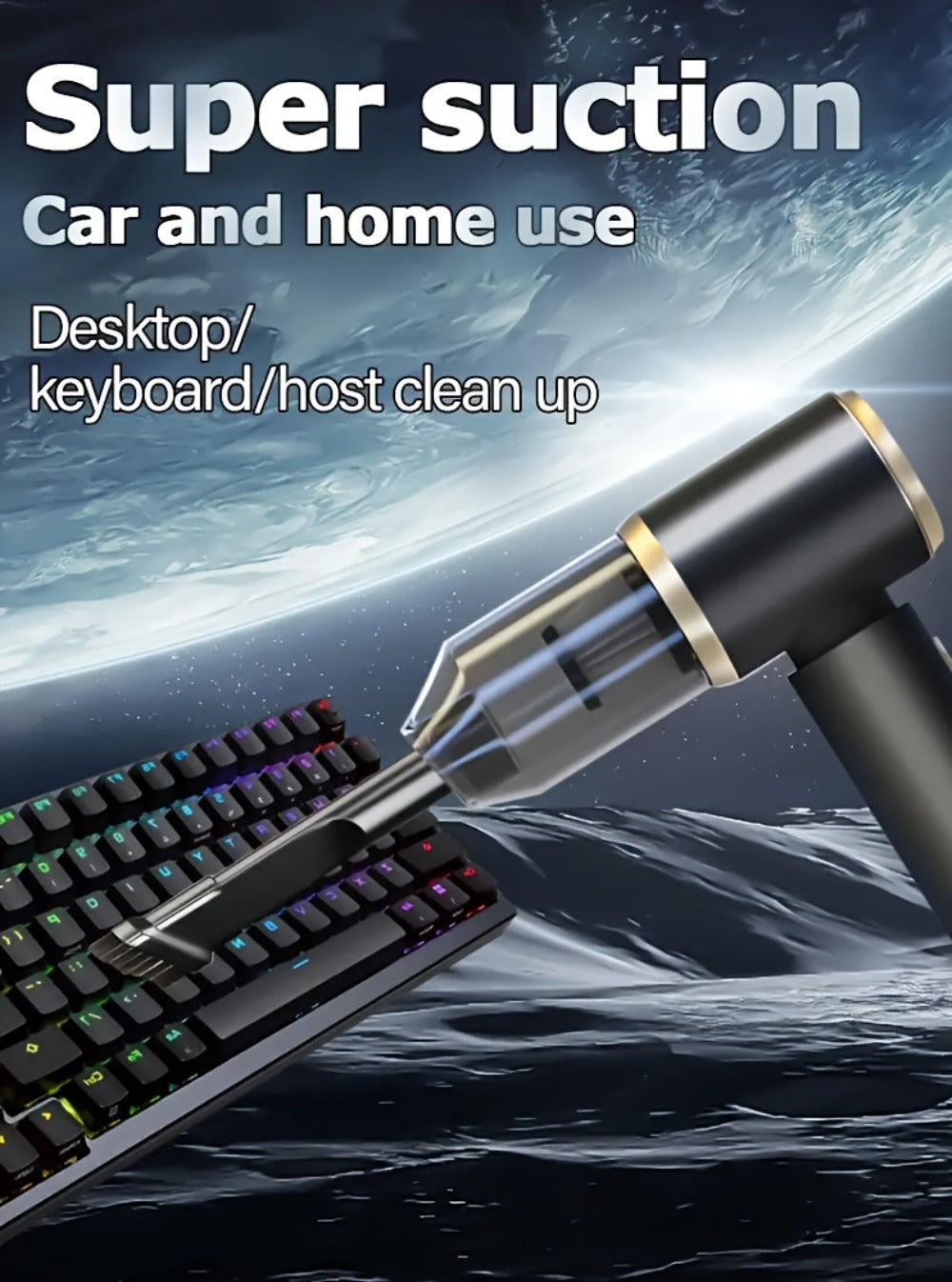 Cordless Handheld Vacuum Cleaner 18000PA Strong Suction - 2-in-1 Air Duster & Vacuum, 120W High Power, Multi-Nozzle Portable Car Vacuum for Car Interior, Home, Pet Hair, Office Des - product image 12