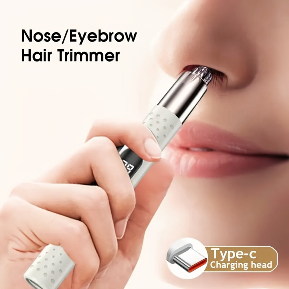 Nose Hair Trimmer Electric – USB Rechargeable Stainless Steel Unisex Trimmer for Nose, Ear & Eyebrow Hair, No-Pull Painless Cutting, Portable Stylish Design for Men & Women - product image
