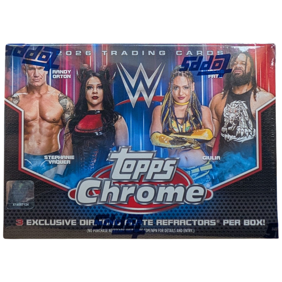 Topps Chrome WWE Blaster Box 2026 | 28 Cards | 3 Diamond Plate Parallels | 7 Inserts | Factory Sealed Trading Card Box | WWE Superstars, Legends & Rookies - product image 4