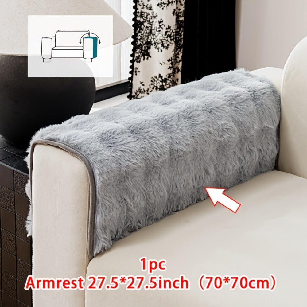 Faux Rabbit Plush Sofa Cover Winter Warm Thickened Anti-Slip Pet Friendly Cushion Protector for Living Room Bedroom Office 1 2 3 4 Seater - product image 31