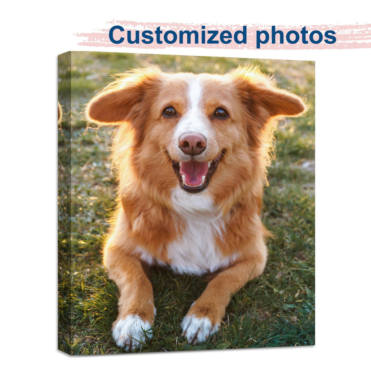Custom Canvas Print Personalized Pet Family Photo Wall Art Ready to Hang | Framed & Unframed Canvas Options Multiple Sizes 6x8 to 24x16in | Custom Photo Canvas Printing for Pets Weddings Birthdays