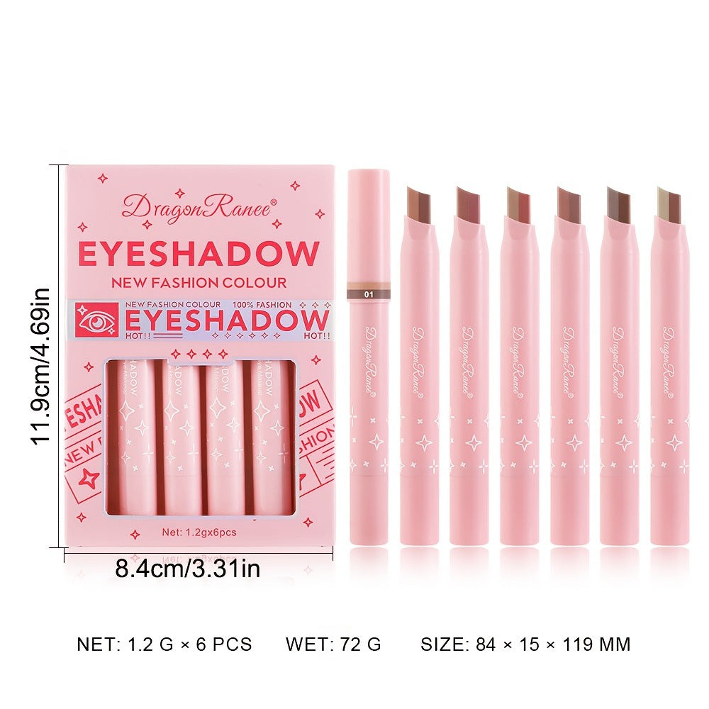 Dual-Color Eyeshadow Stick Set 6pcs Waterproof Two-Tone Eye Shadow Pencil – Smudge-Proof, Non-Fading, Blendable Shimmer & Matte Eye Makeup Kit for Women Beginners, Holiday Gift - product image 5
