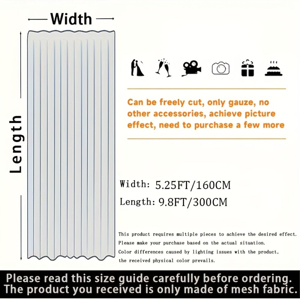 White Pearl Sheer Tulle Fabric Roll 160x300cm – Elegant Organza Mesh for Wedding Backdrop Table Skirt Window Drape Party Decoration Bridal Shower Baby Shower Festive Event Decor - product image 8