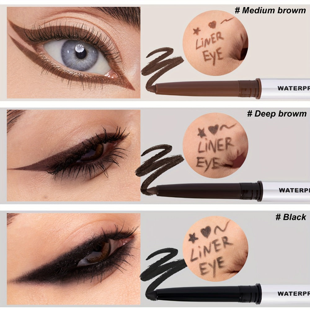 3-Piece Matte Gel Eyeliner Pen Set Waterproof Long-Lasting Smudge-Proof Precision Eye Makeup — Quick-Dry Creamy Formula for Sensitive Mature Skin Beginner Friendly Deep Medium Blac - product image 10