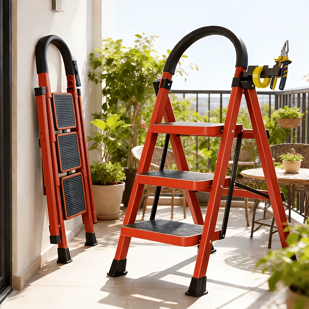 Folding Ladder, 2/3/4/5-Step Ladder, With A Weight Capacity Of 500 Lbs, Anti-Slip Wide Pedals With Safety Locks, Rust-Resistant Material, Suitable For Home - product image 13
