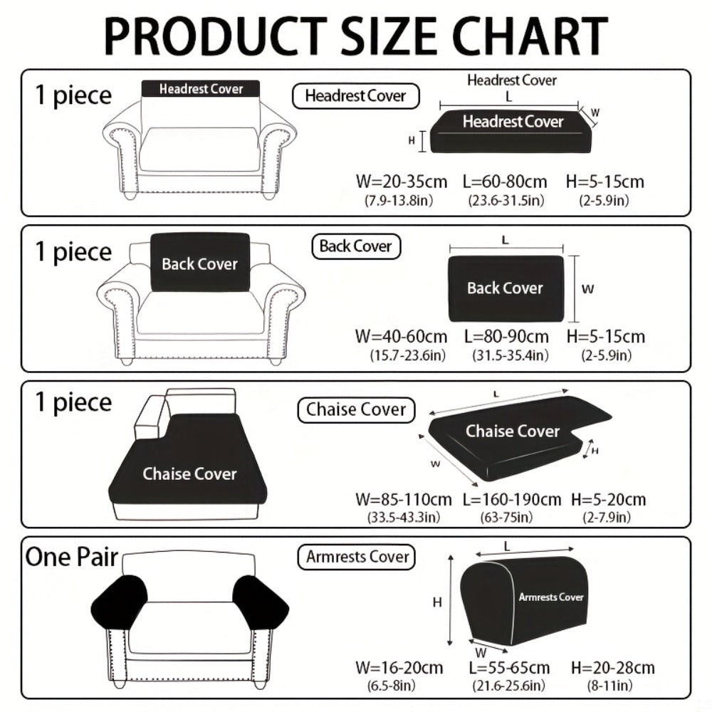 Jacquard Stretch Sofa Cover Non-Slip | Elastic Wear-Resistant Couch Slipcover, Polyester Jacquard Fabric, 1 to 4 Seat Sectional L-Shape, Armrest Backrest, Machine Washable - product image 12