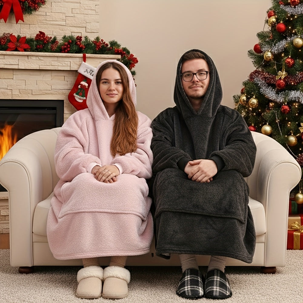 Hooded Wearable Blanket – Double-Sided Flannel Suede Hoodie Blanket for Women & Men, 500gsm Oversized Warm Cozy Sweatshirt - product image 21