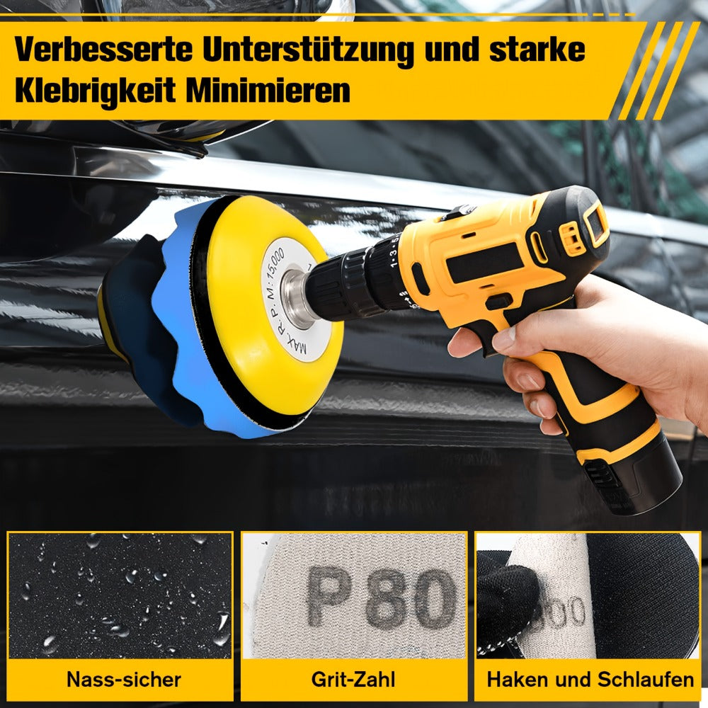 Sanding Disc Drill Polishing Kit 133PCS 3 Inch Hook and Loop Wet Dry Sandpaper Buffing Pads for Car Headlight Restoration Wood Metal Glass Resin Epoxy Rotary Tool Set - product image 3