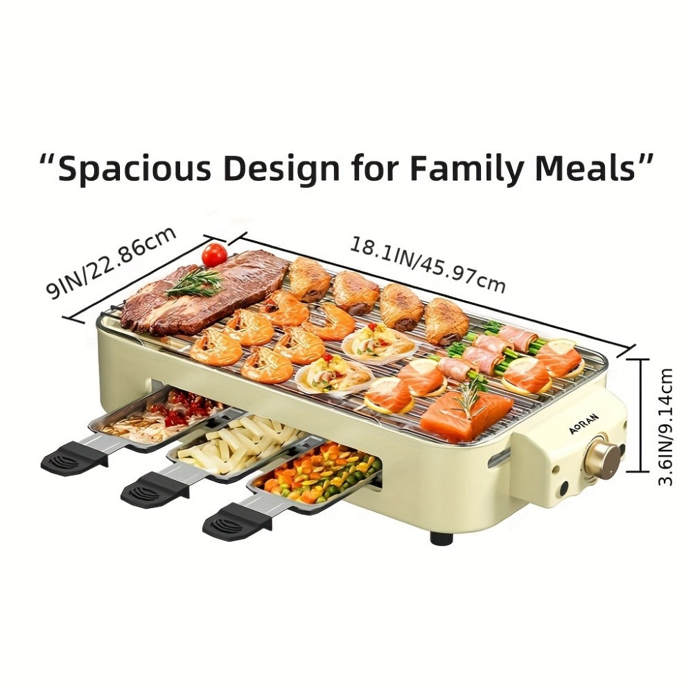Electric Grill 2-in-1 Indoor BBQ & Frying Pan – 1500W Temperature Control, Non-Stick Detachable Cooking Board, Portable Electric Grill for Meat, Dishwasher Safe, Christmas Gift Ide - product image 4