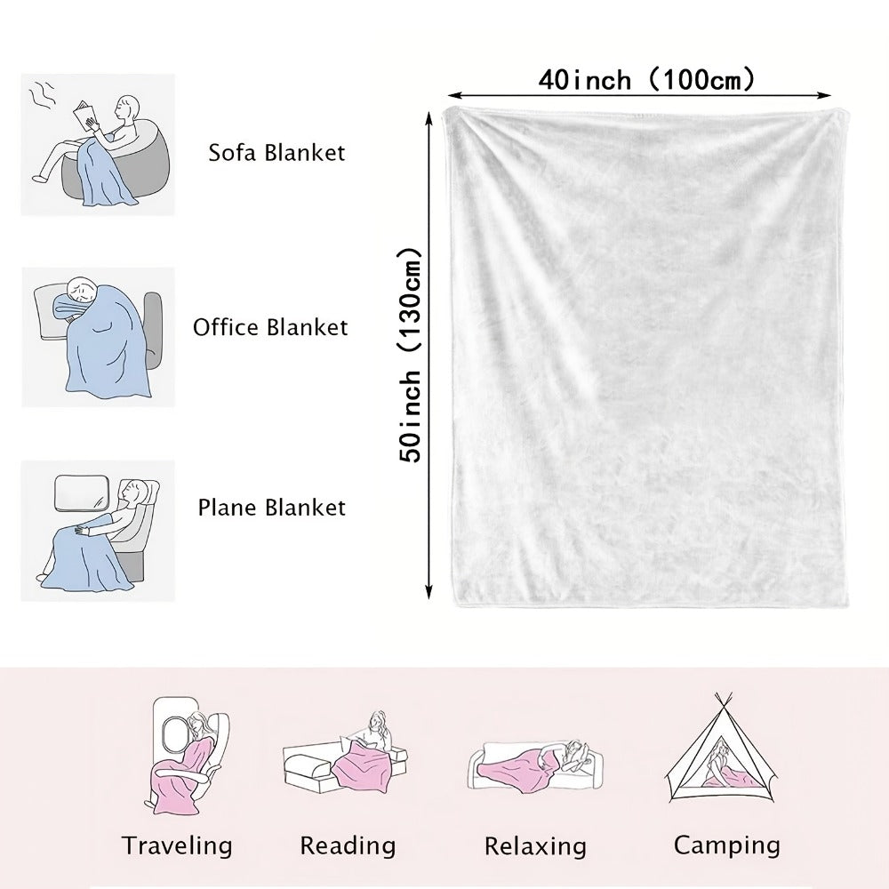 Floral Flannel Blanket – 280gsm Soft Warm Elegant Flower Print Bedspread for Sofa, Bed & Living Room, Machine Washable, 3 Sizes - product image 5