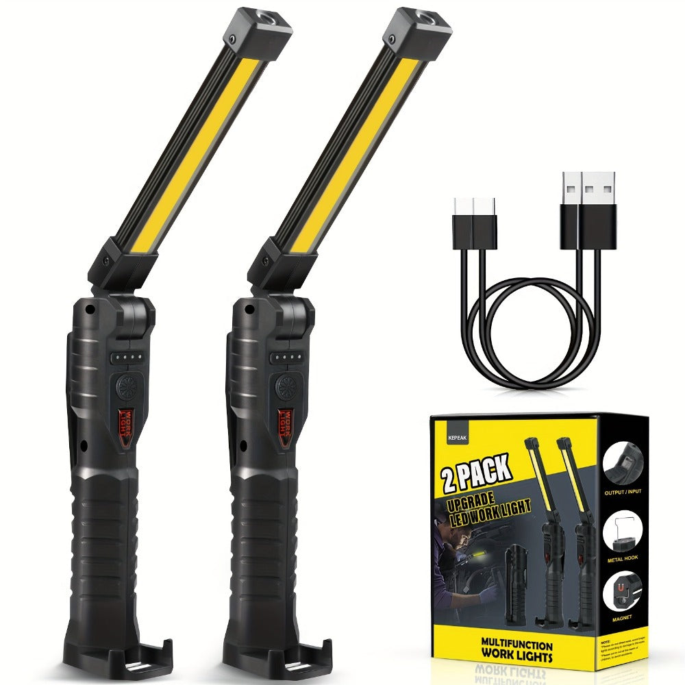 COB LED Work Light Magnetic Base Rechargeable USB 20000 Lumens 7 Modes 180° Rotation Portable Hanging Flashlight with Built-in Battery Power Bank Function for Workshop Garage Car R - product image 14