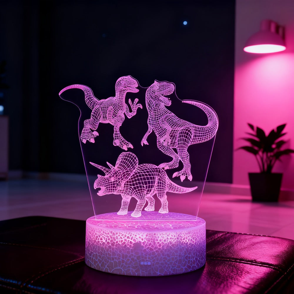 3D Holographic Dinosaur Night Lamp 16 Color Changing T-Rex LED Bedside Lamp Remote Touch Control Adjustable Brightness Kids Room Decor Gift Boys Girls Jurassic - product image 9