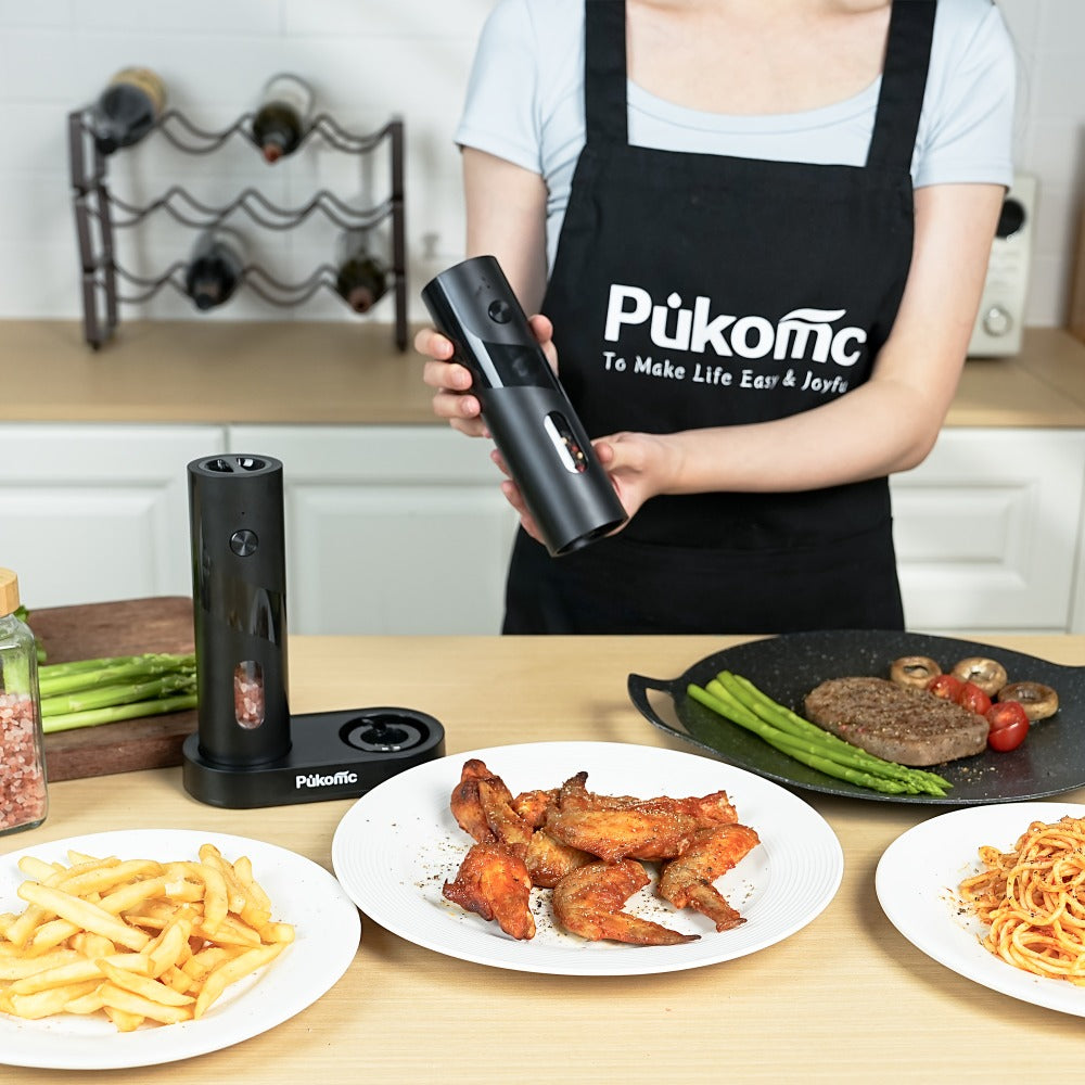 Electric Pepper Grinder Set USB-C Rechargeable with LED Light Ceramic Core Adjustable Coarseness One-Hand Automatic Salt Pepper Mill Kitchen Gift for Home Cooking Camping BBQ - product image 8
